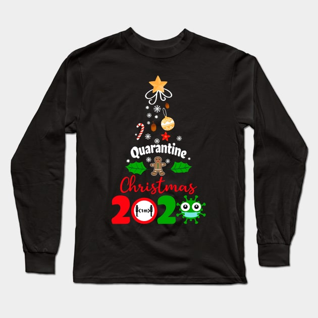 Quarantine Christmas 2020, Funny Design Pajamas Family Gifts Long Sleeve T-Shirt by Printofi.com